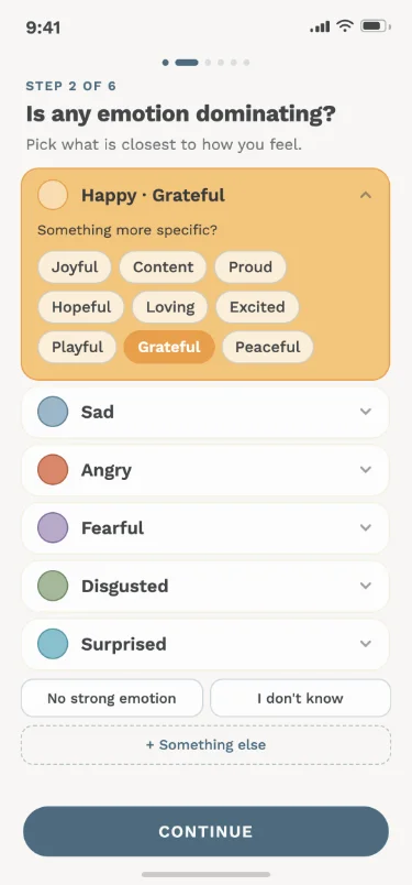 Screenshot: early warning signs